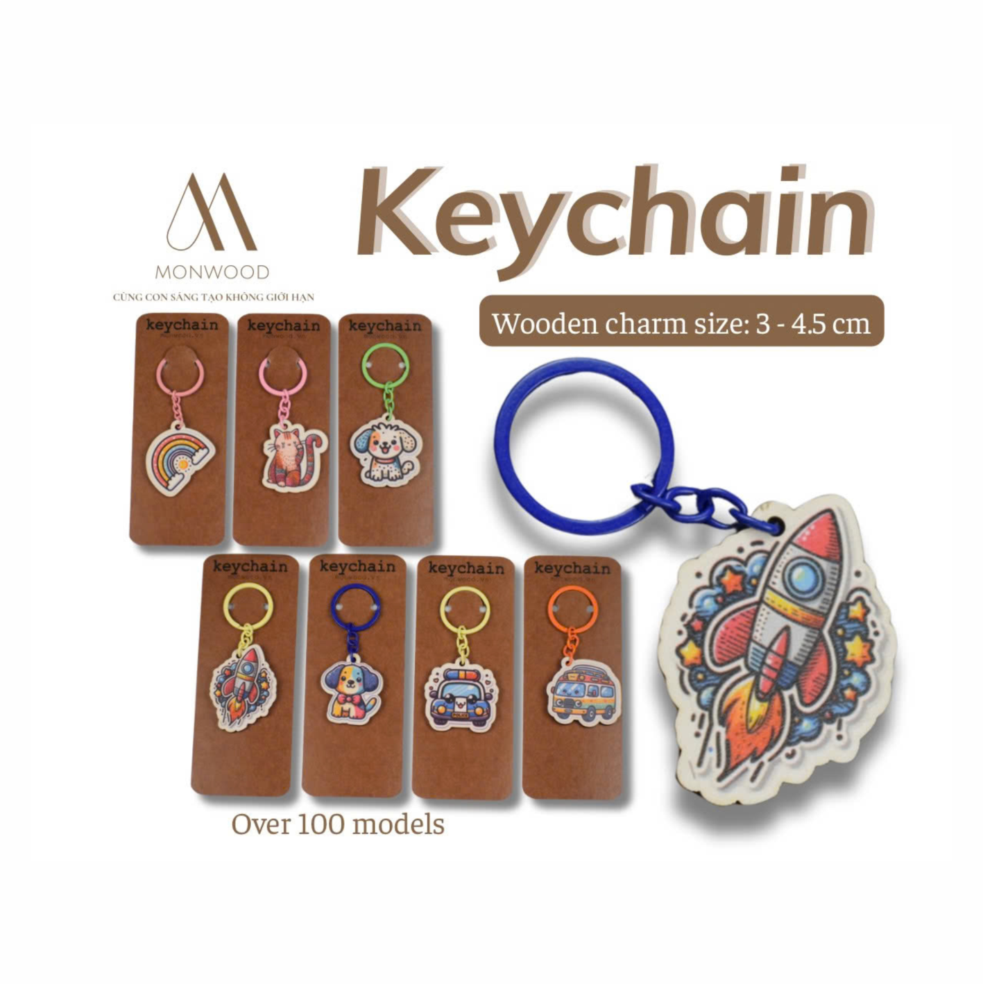 Machomp Key Chain » Móc Khóa Charm Gỗ